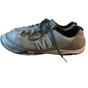 Merrell Parkway Emboss Lace Up Barefoot Vibram Sneakers in Castlerock Gray - 15